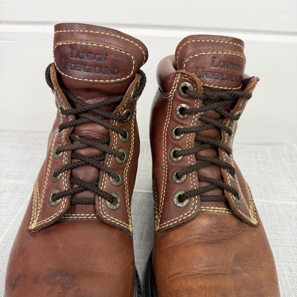 London Underground Leather Ankle Combat Boots-LUW016 Chunky‎ Sole Punk 8.5M main image 7